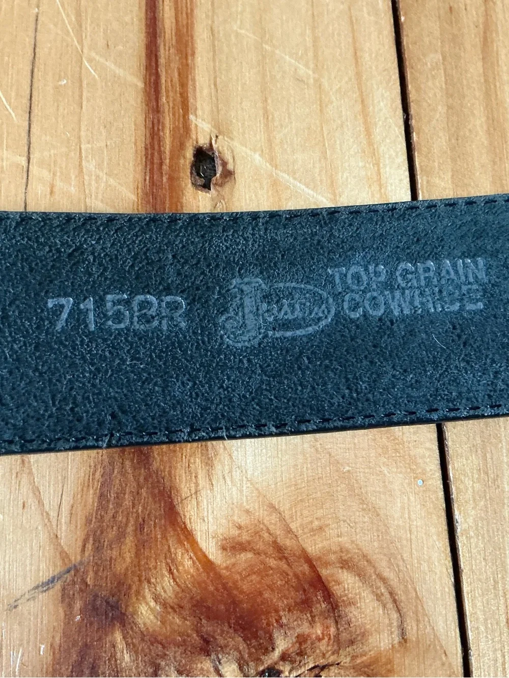 Vintage 1995 Justin Black Leather Pony Hair Belt 36